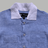 Classic Unisex White Collar Blue Color Pure Linen Shirt