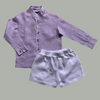 Classic Unisex Purple Shirt & White Shorts Set - Funny Bones Clothings