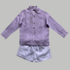 Classic Unisex Purple Shirt & White Shorts Set - Funny Bones Clothings