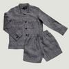 Classic Unisex Denim Grey- Black Shirt & Shorts Set - Funny Bones Clothings