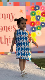 Vintage Circus Harlequin Print Premium Linen Dress