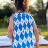 Vintage Circus Harlequin Print Premium Linen Dress