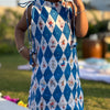 Vintage Circus Harlequin Print Premium Linen Dress