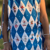 Vintage Circus Harlequin Print Premium Linen Dress