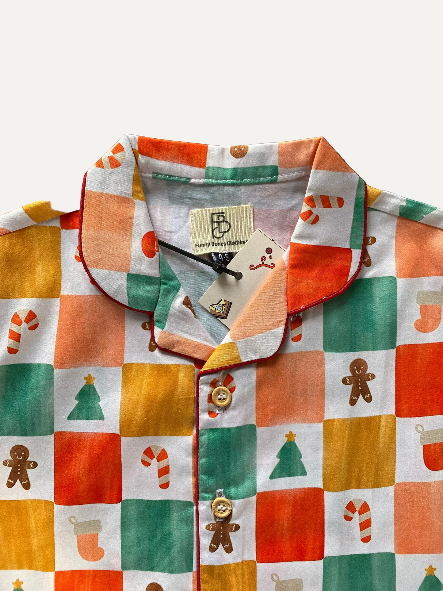 Gingerbread & Candy Cane Holiday Pyjama Set