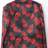 Red Rose Printed Satin Blazer Set - Funny Bones Clothings