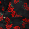 Red Rose Printed Satin Blazer Set - Funny Bones Clothings