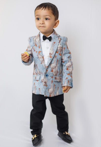Goose Printed Pure Linen Blazer Only - Funny Bones Clothings