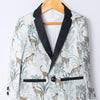 White Leopard Printed Pure Linen Blazer Only - Funny Bones Clothings
