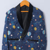 Planet Printed Pure Linen Blazer Set - Funny Bones Clothings