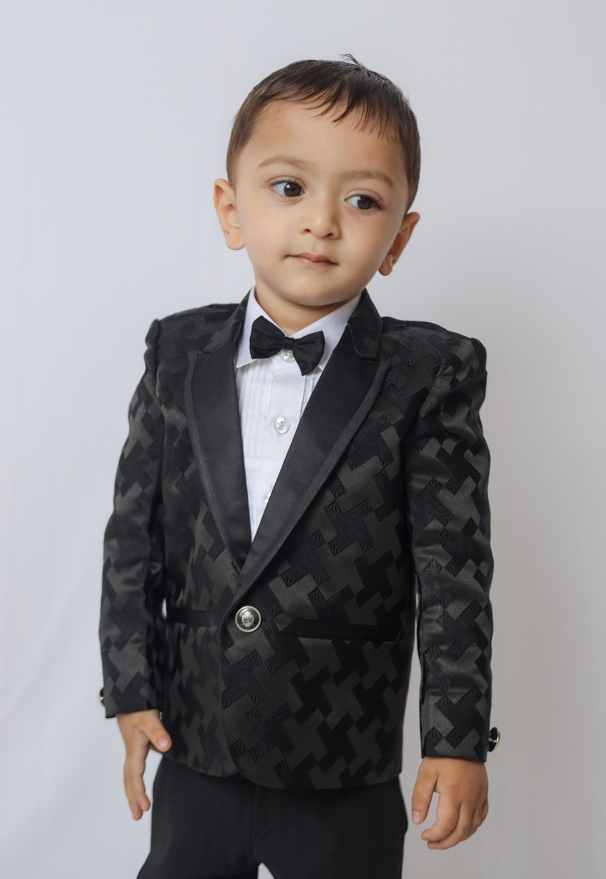 Plus Signed Jacquard Blazer Set - Funny Bones Clothings