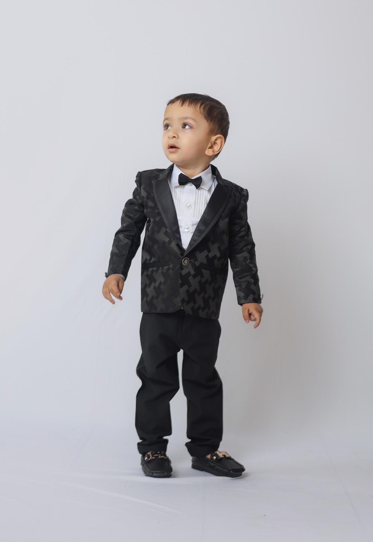 Plus Signed Jacquard Blazer Set - Funny Bones Clothings