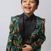 Black Leopard Printed Satin Blazer Set - Funny Bones Clothings