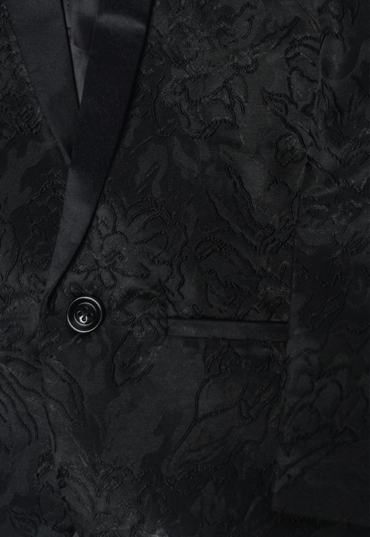 Engraved Flower styled Jacquard Blazer Only - Funny Bones Clothings
