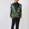 Black Leopard Printed Satin Blazer Set - Funny Bones Clothings