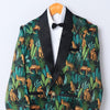 Black Leopard Printed Satin Blazer Set - Funny Bones Clothings