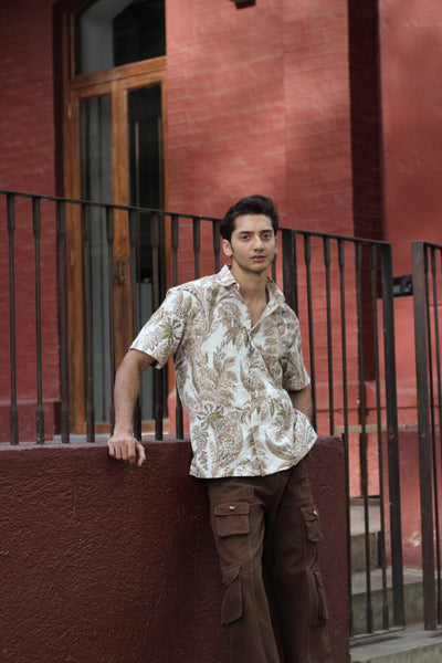 Couduroy Printed Relaxed Fit Shirt - Funny Bones Clothings