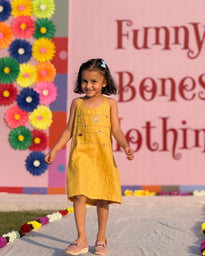 Mustard Twig Handwork Solid Premium Linen Dress