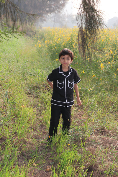 Ink & Light Solid Premium Linen Coord Set