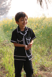 Ink & Light Solid Premium Linen Coord Set