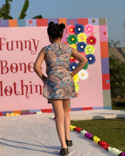 The Wildwood With Fauna Print Premium Linen Dress