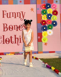 Teddy & Tennis Striped Print Premium Linen Dress