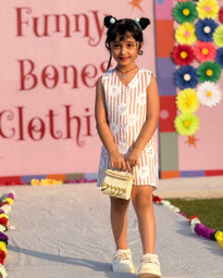 Teddy & Tennis Striped Print Premium Linen Dress