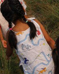 Griffin's Universe Print Premium Linen Dress