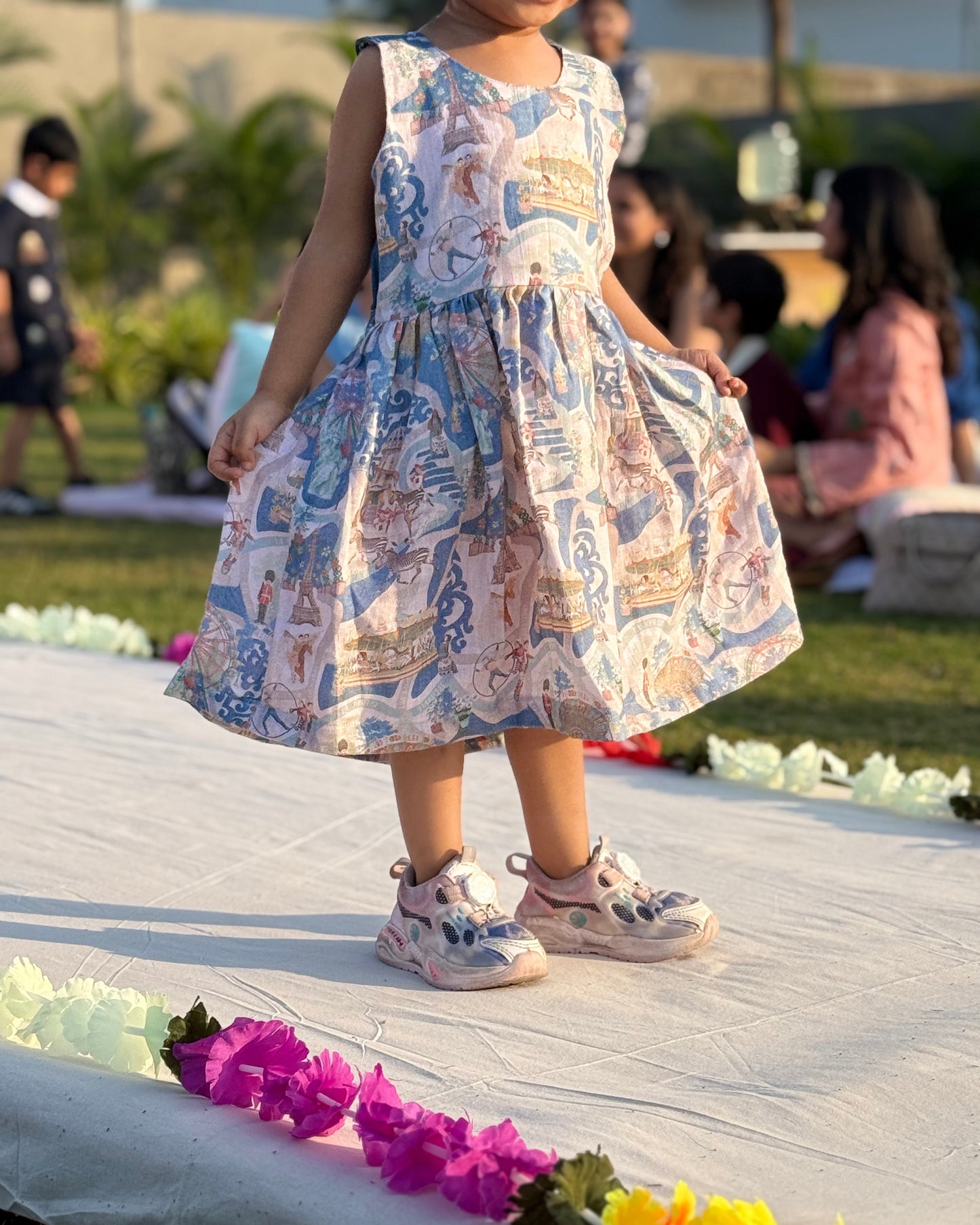 The Wonders Of Carnival Print Premium Linen Dres