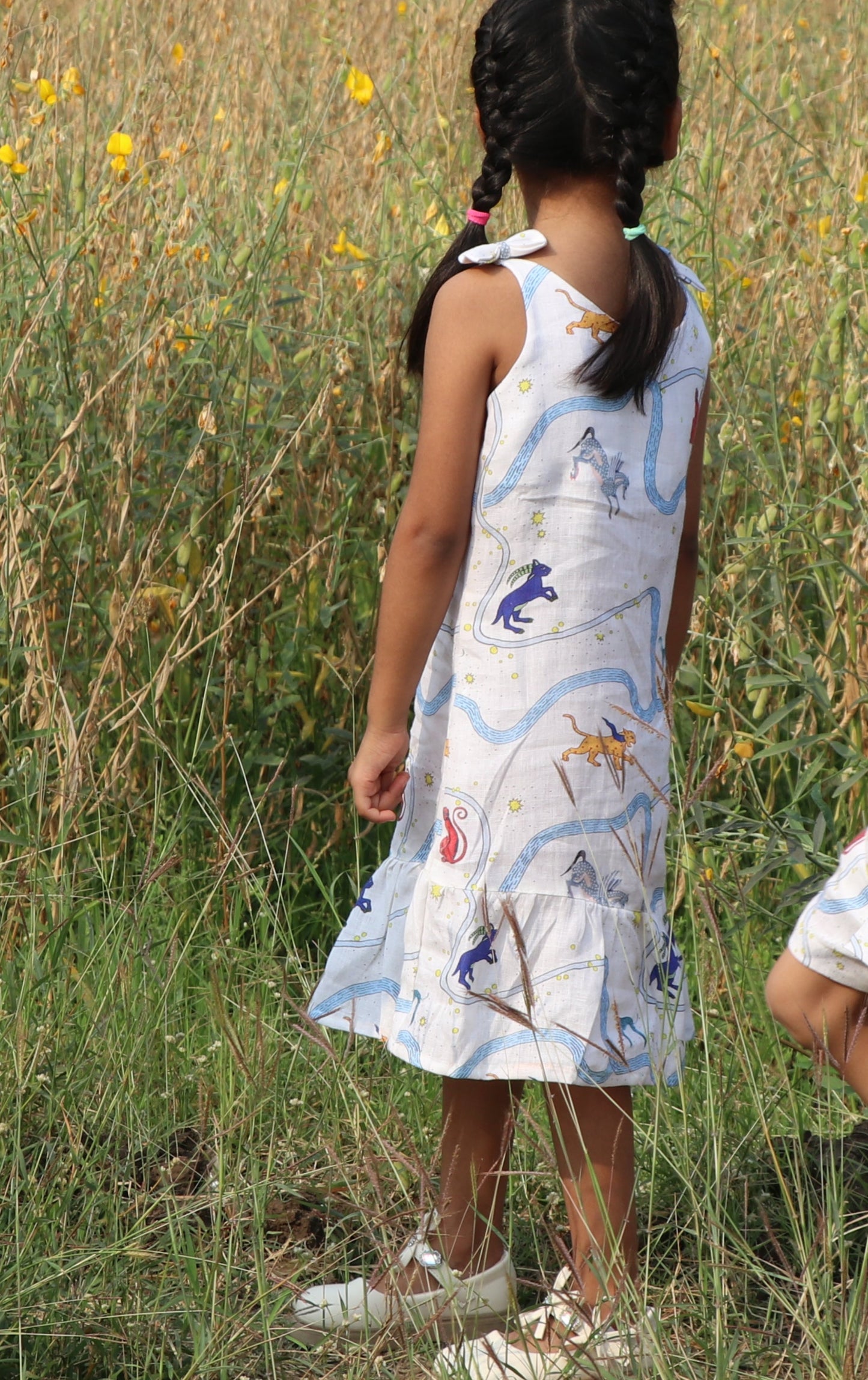 Griffin's Universe Print Premium Linen Dress