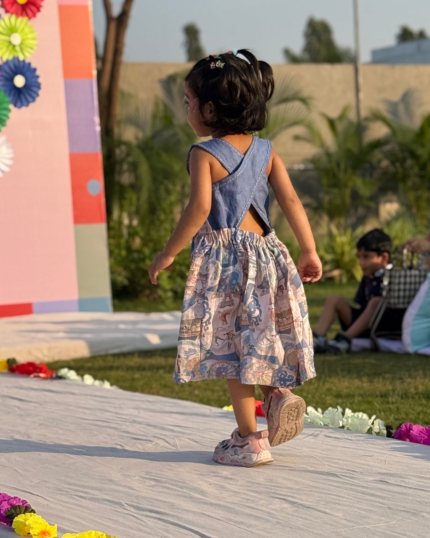 The Wonders Of Carnival Print Premium Linen Dres