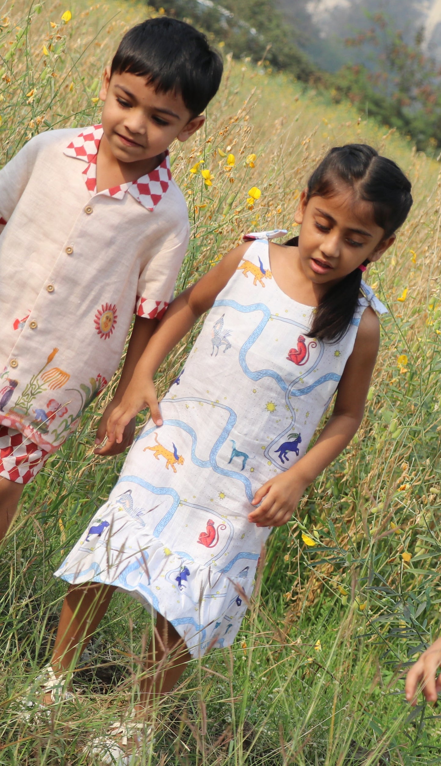 Griffin's Universe Print Premium Linen Dress