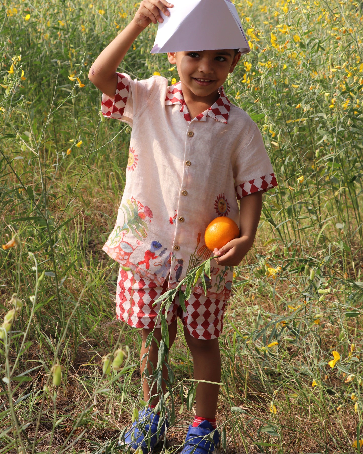 Truffle Meadow Promenade Print Premium Linen Coord Set