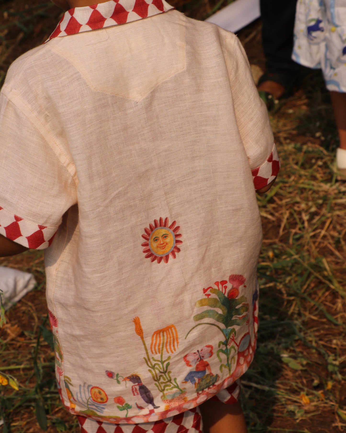 Truffle Meadow Promenade Print Premium Linen Coord Set