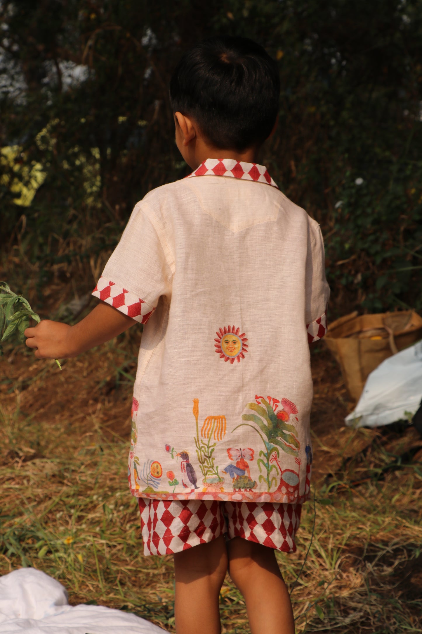 Truffle Meadow Promenade Print Premium Linen Coord Set