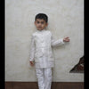 Pearls embedded Waterlife Pure Muslin Silk Koti Kurta Pajama Set - Off White Color - Funny Bones Clothings