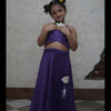 Pearls embedded Waterlife Handwork Pure Muslin Silk Top & Skirt Set - Purple Color - Funny Bones Clothings