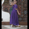 Pearls embedded Waterlife Handwork Pure Muslin Silk Top & Skirt Set - Purple Color - Funny Bones Clothings