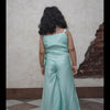 Pearl Embeded Sunflower Pure Organza Top Plazzo Set - Mint Green Color - Funny Bones Clothings