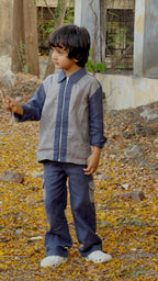 The Riverstone Dual Shade Solid Premium Linen Coord Set