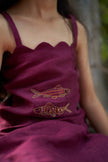 Golden Koi Girls Pure Linen Kurti Palazzo Set