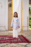 Ocean Whisper Girls Pure Muslin Silk  Kurti Sharara Set