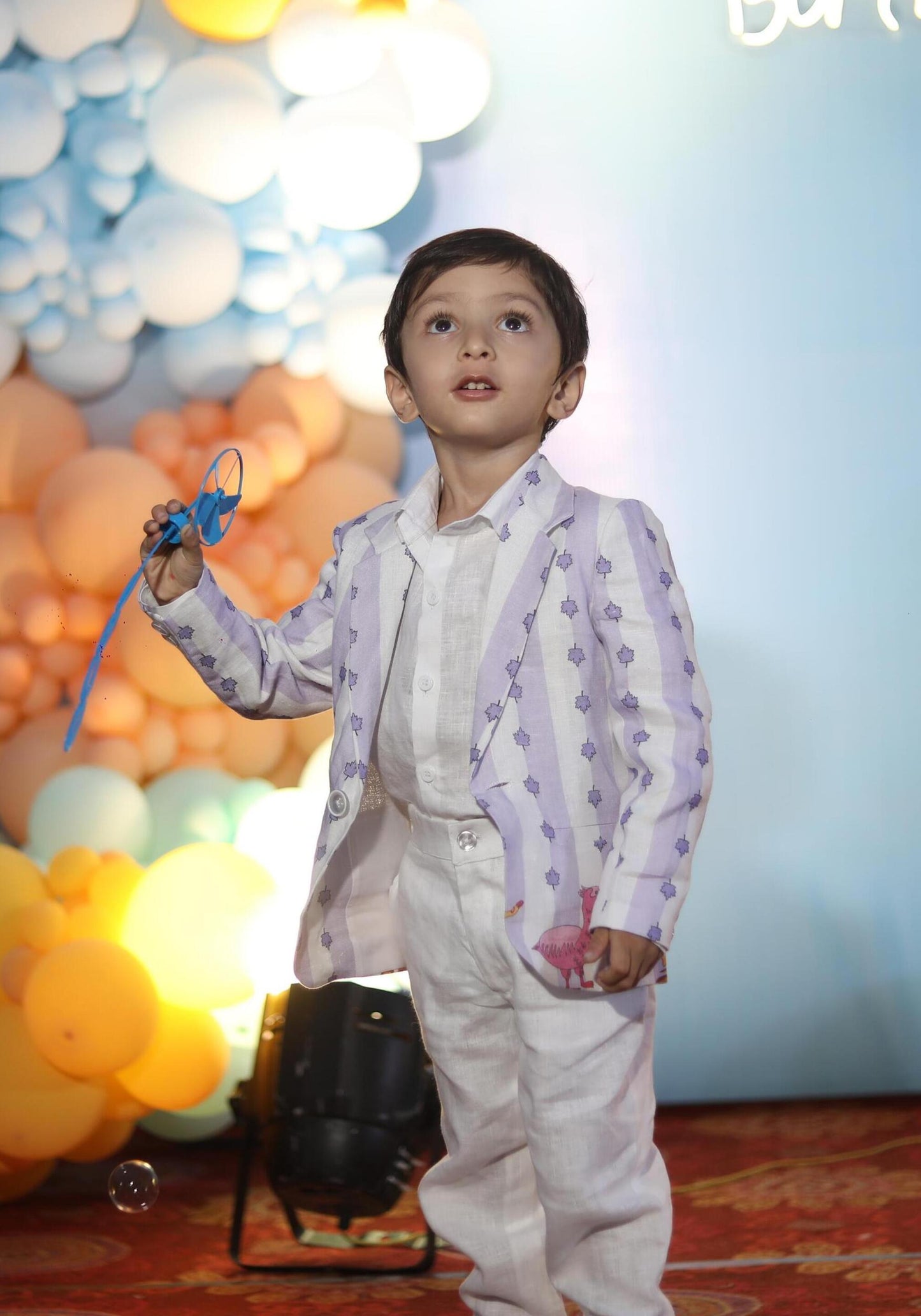 Party Animal Printed Pure Linen Blazer , Pure Linen Shirt and Pure Linen Pants Set - Funny Bones Clothings
