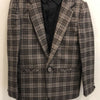 Classic Checkered Wool Blazer Set - Brown