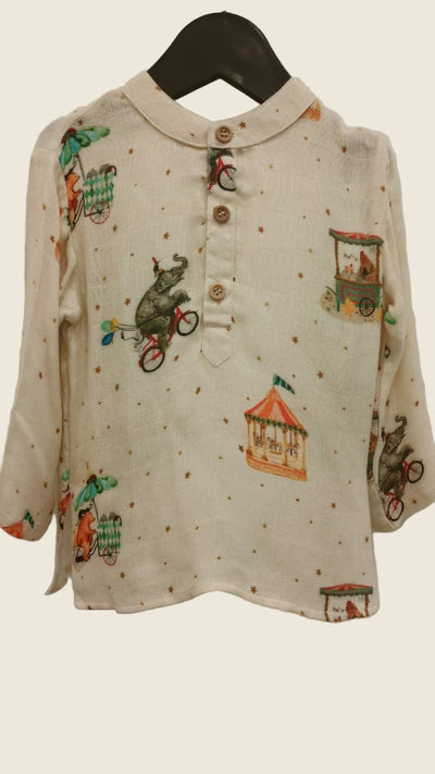Carnival Charm Pure Bamboo Muslin Cotton Kurta Pajama Set