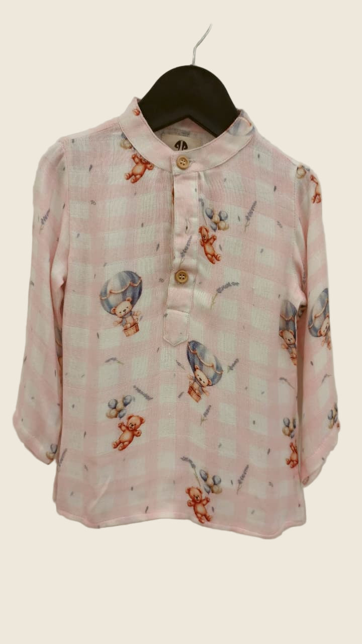 Bear & Balloon Dreams Pure Bamboo Muslin Cotton Kurta Pajama Set