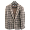 Classic Checkered Wool Blazer Set - Brown