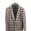 Classic Checkered Wool Blazer Set - Brown
