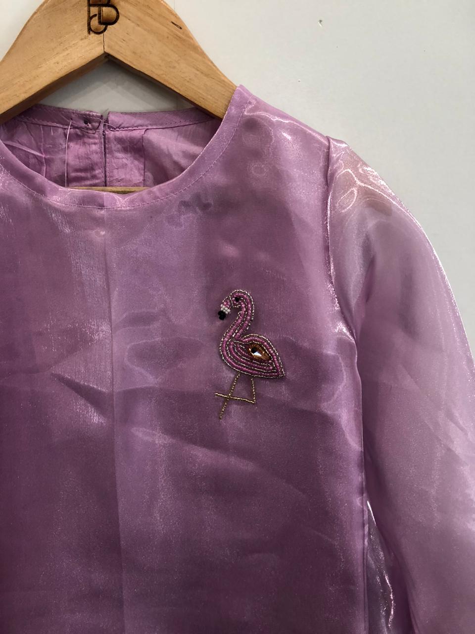 Glittering Rose Bliss Organza Girls Dress