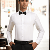 Half Pintex Tuxedo Shirt 100% Premium Cotton Satin for Men (White Colour) - Funny Bones Clothings